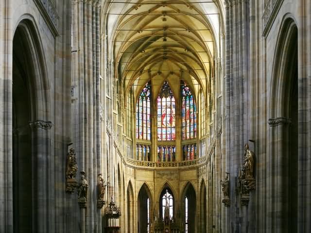 Interior View Of The St. Vitus Cathedral, Prague