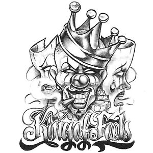 King Of Fools - Clown With Crown Tattoo Design