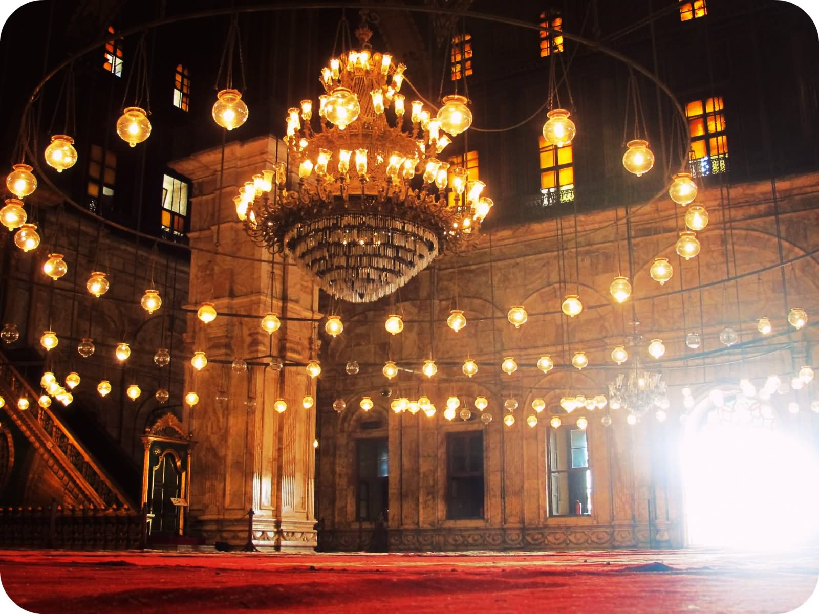 Lighting Chandelier Inside The Mosque Of Muhammad Ali, Egypt