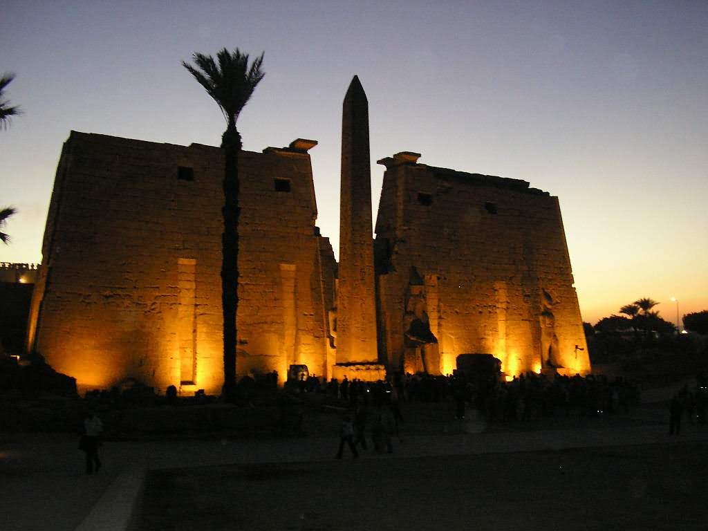Luxor Temple Entrance And Obelisk At Dusk