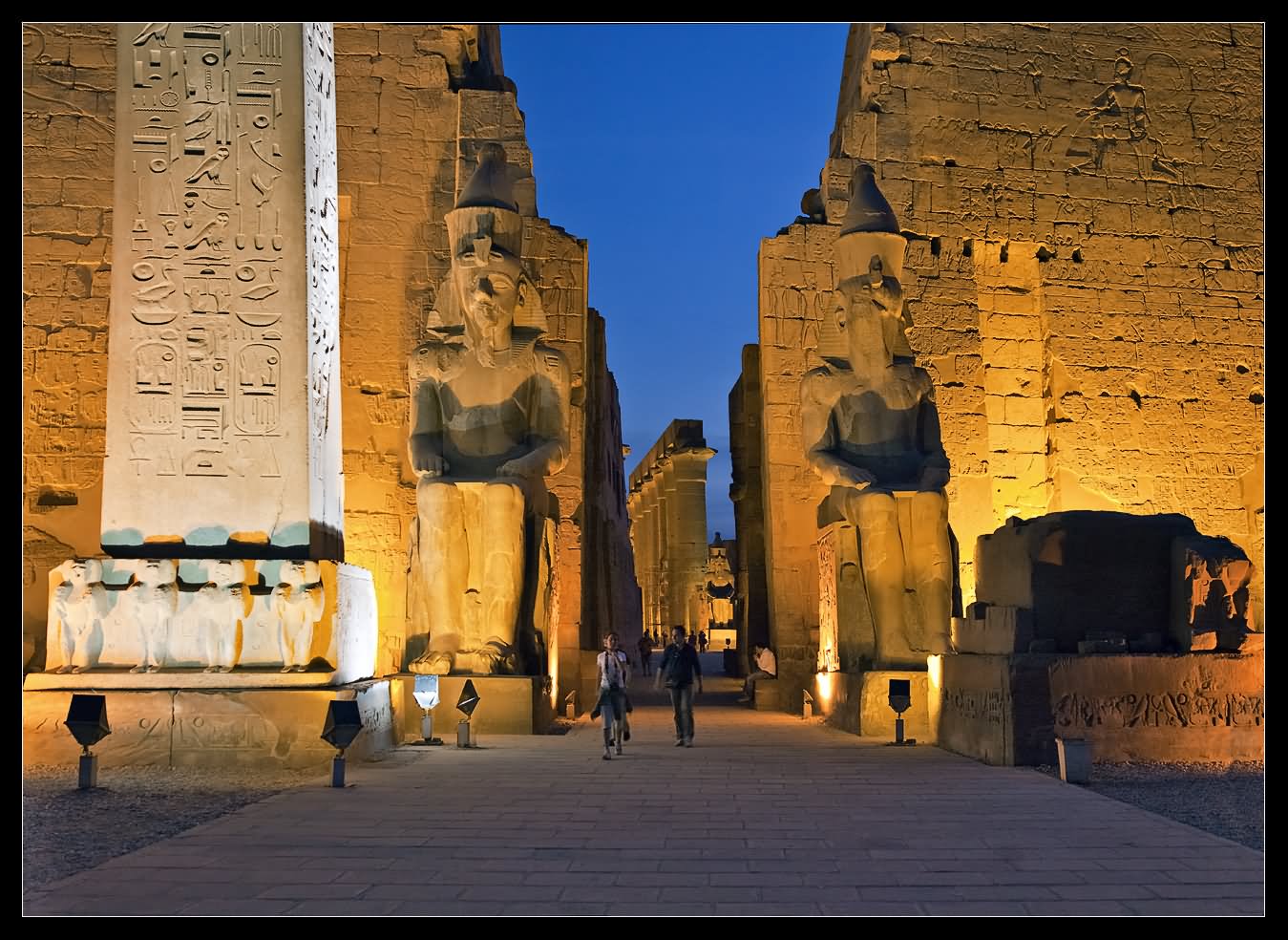 Luxor Temple Front View At Night
