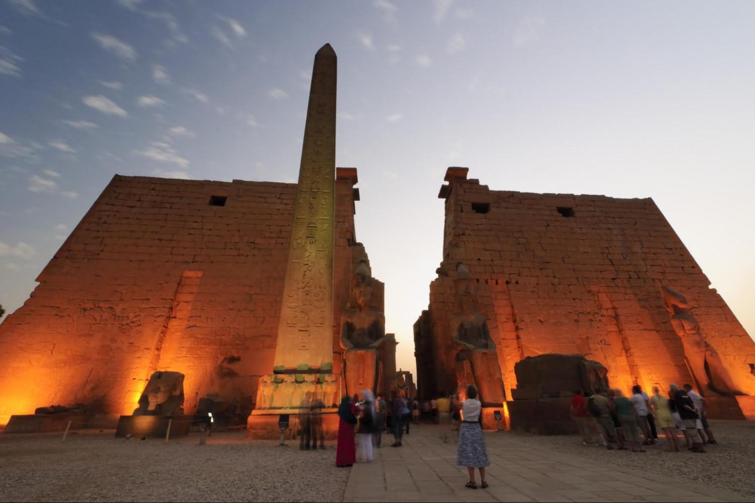 Main Entrance Of The Luxor Temple At Night