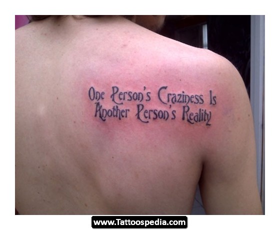 Military Quotes Tattoo On Right Back Shoulder