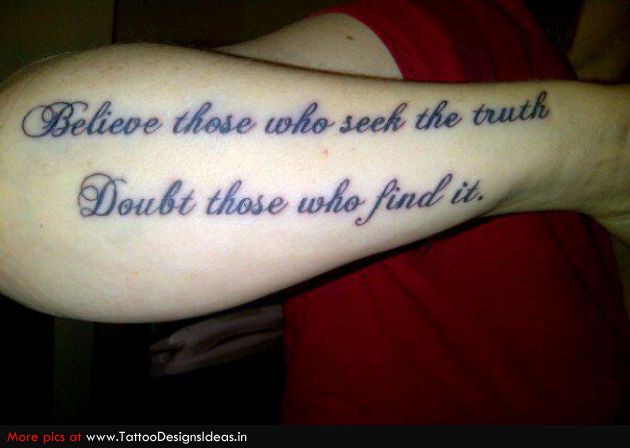 Military Quotes Tattoo On Right Forearm