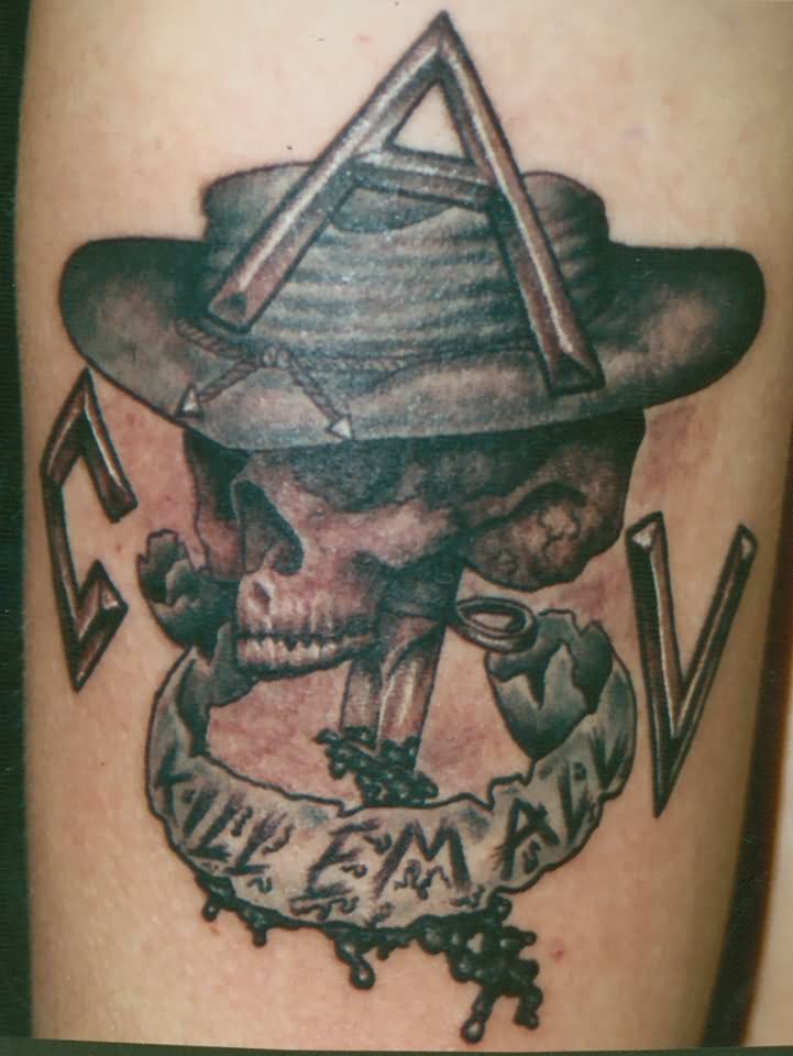 40+ Incredible Military Tattoos
 Infantry Skull Tattoo