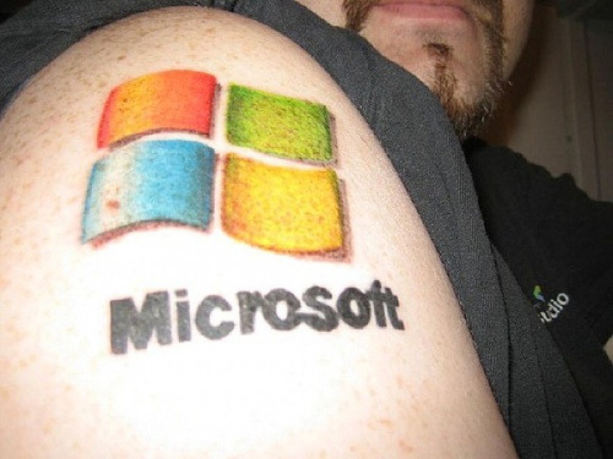 Microsoft Geek Tattoo On Shoulder
