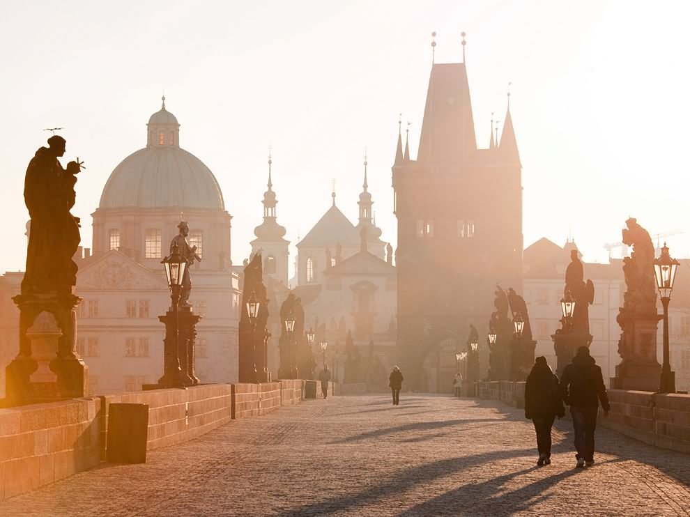 Morning View Of The Charles Bridge