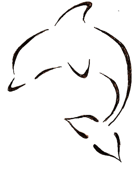 Nice Outline Dolphin Tattoo Sample