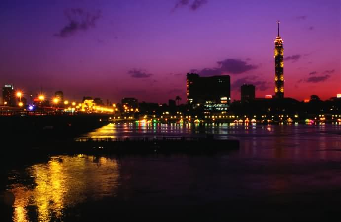 Night View Of The Cairo Tower