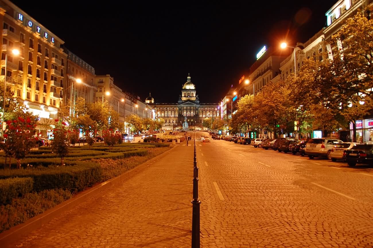 Night View Of Wenceslas Square