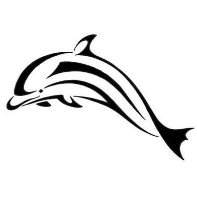 Outline Tribal Dolphin Tattoo Idea