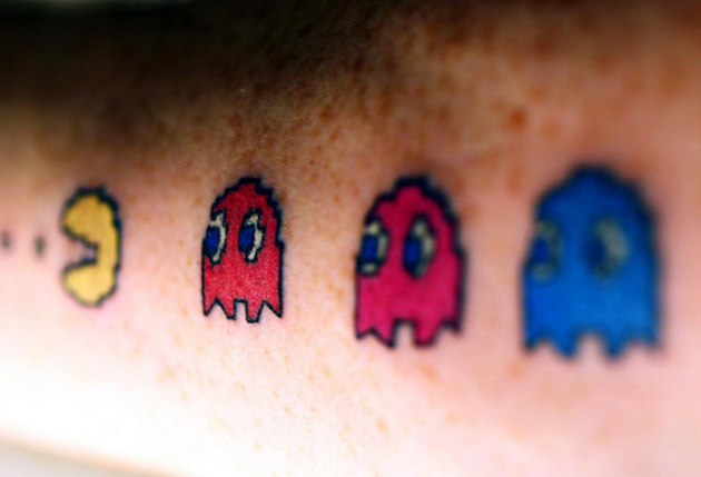 Pacman Geek Tattoo On Arm