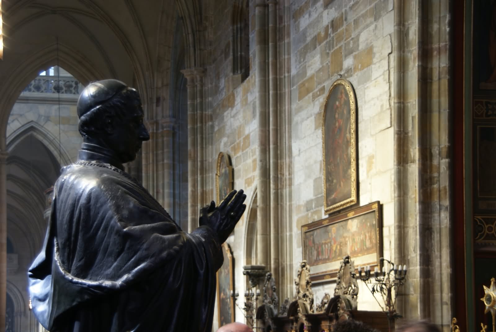 Pope Statue Inside The St. Vitus Cathedral, Prague