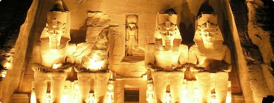 Ramses II At The Abu Simbel During Night
