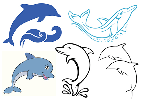 Simple Dolphin Tattoos Designs.