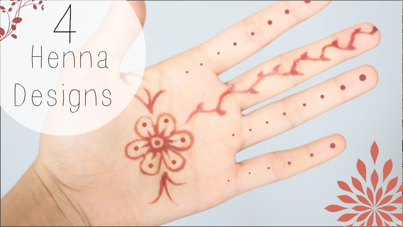 Simple Henna Flower Tattoo On Hand Palm