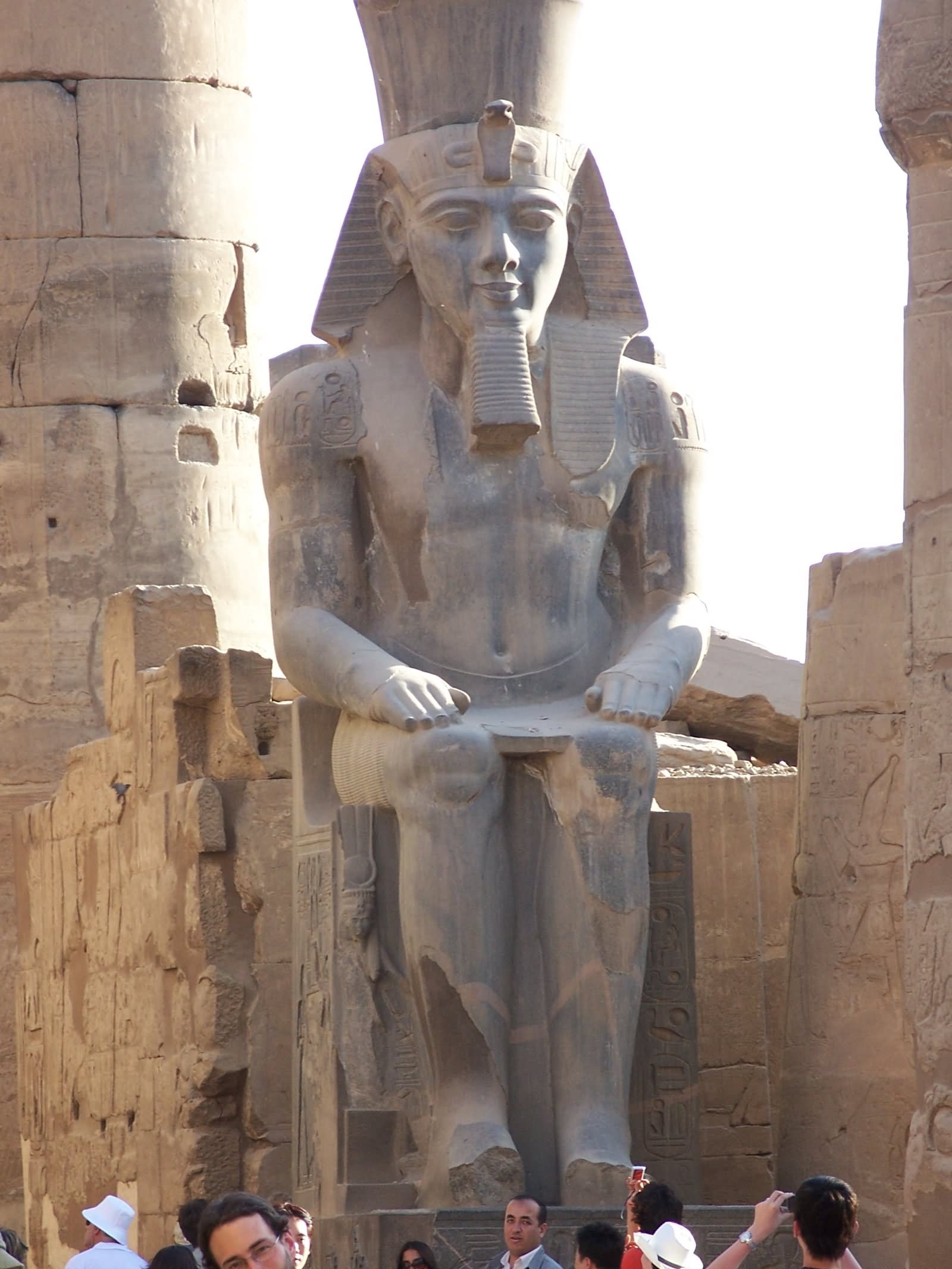 Sitting Ramses II Colossus Inside Luxor Temple