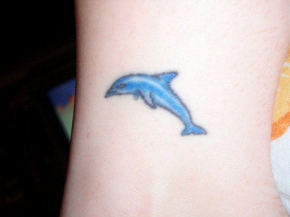 Small Blue Dolphin Tattoo