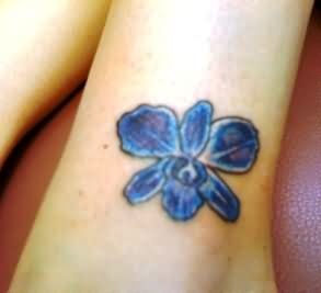 Small Blue Orchid Tattoo