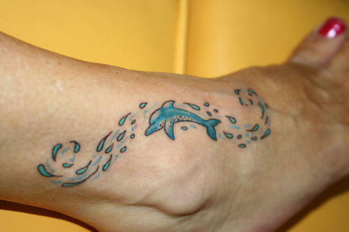 Small Dolphin Tattoo On Ankle