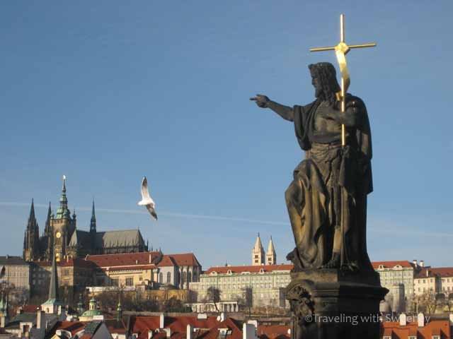 St John The Baptist Statue On Charles Bridge, Prague