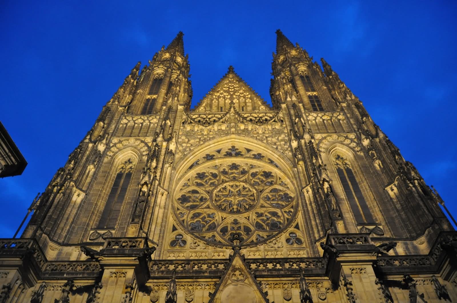 St Vitus Cathedral Front Facade Night View