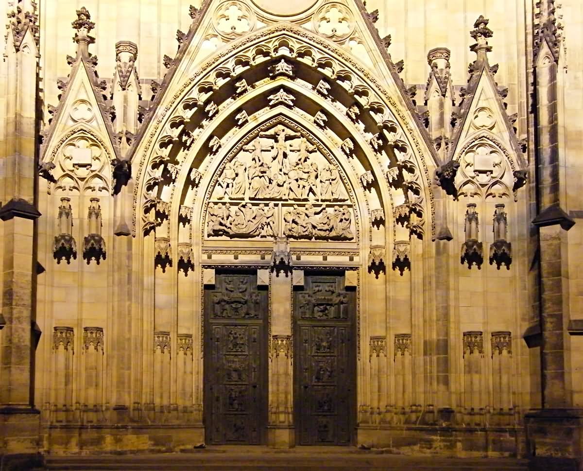 St Vitus Cathedral Main Entrance Night View