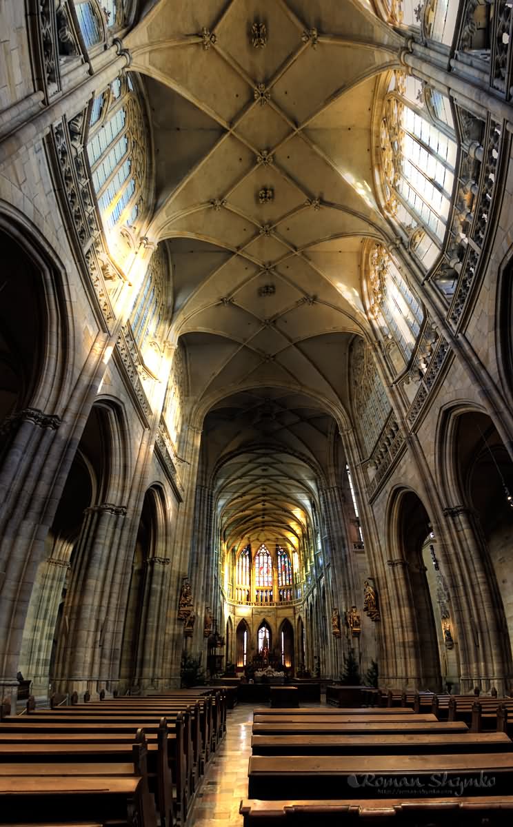 St. Vitus Cathedral Interior Without Crowd