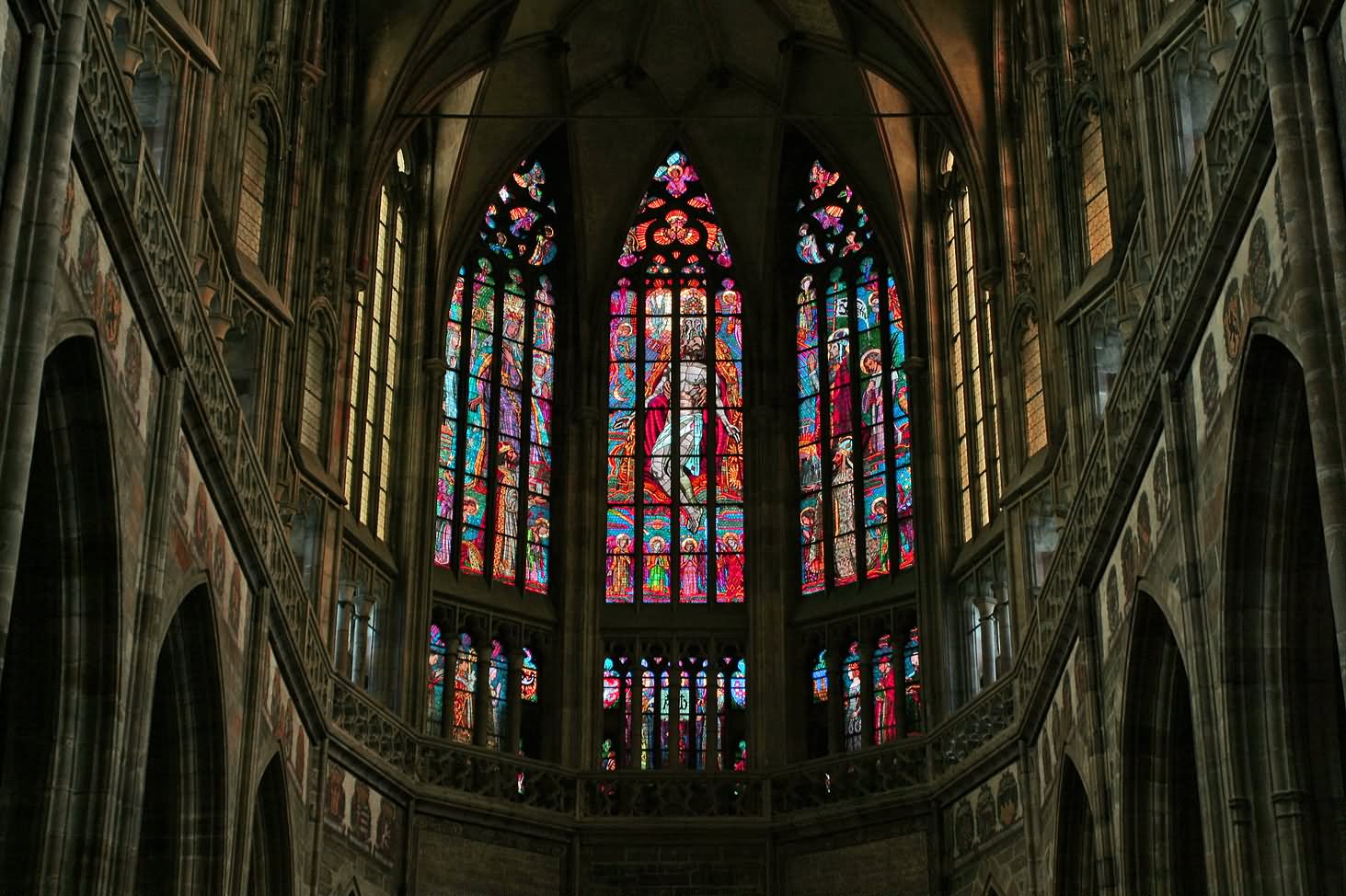 St. Vitus Cathedral Stained Glass Inside Picture