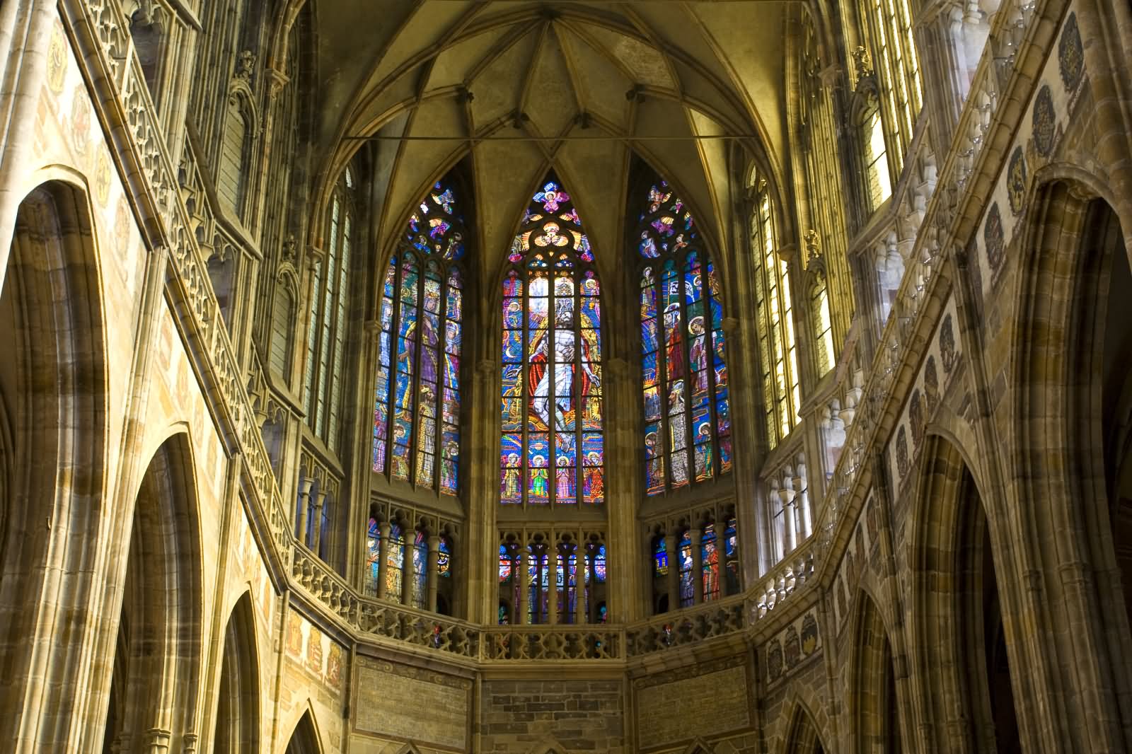 Stained Glass Window Inside The St. Vitus Cathedral, Prague
