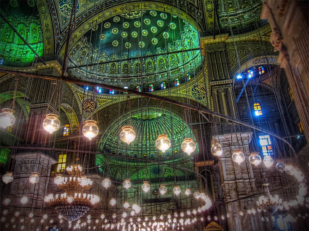 Stunning Interior View Of The Mosque Of Muhammad Ali, Egypt
