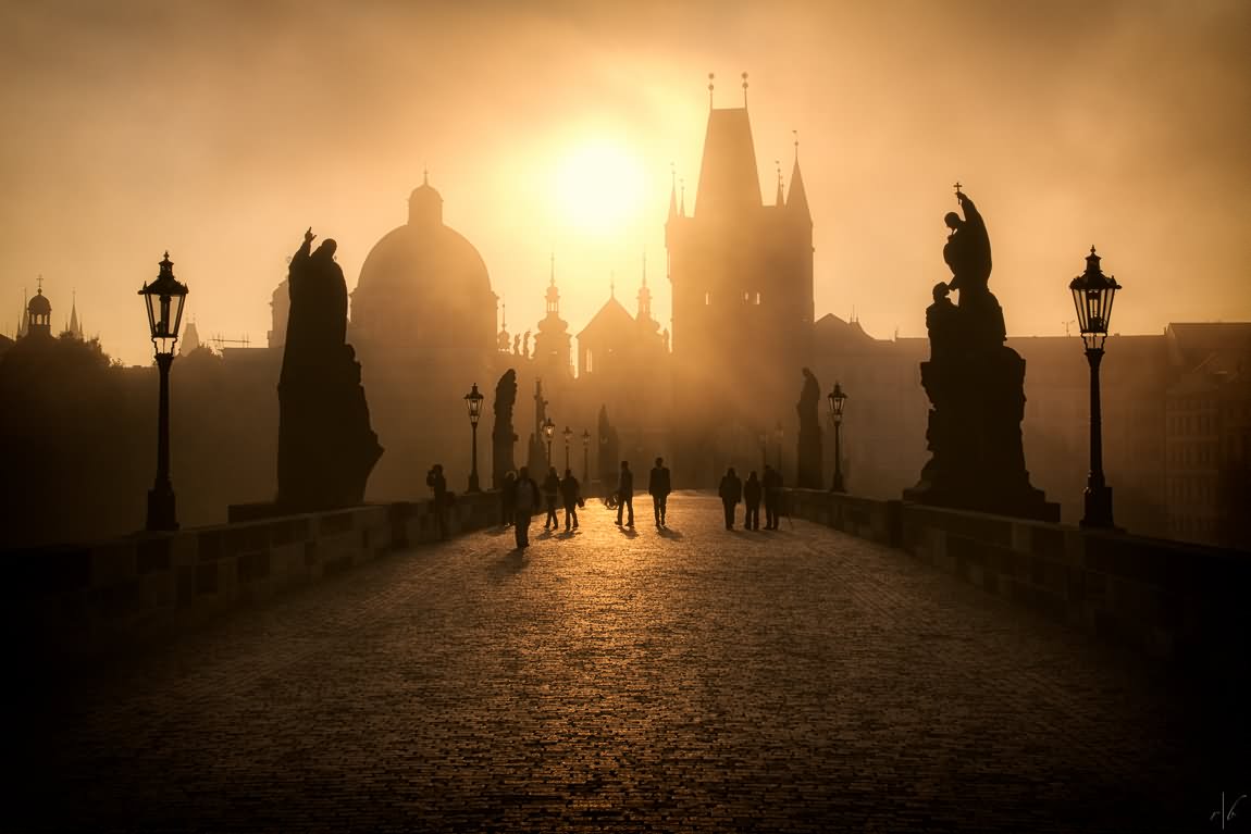 Sunrise View Of Charles Bridge, Prague