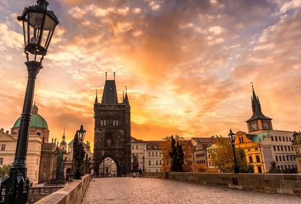 Sunset View Over The Charles Bridge