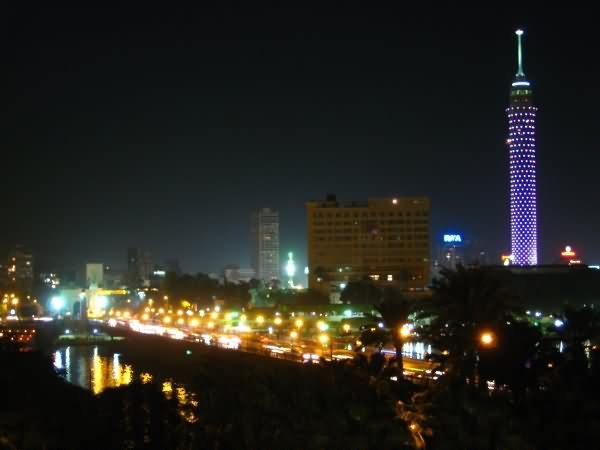The Cairo Tower At Night