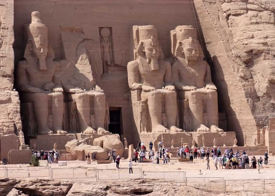 The Monumental Colossi Of Ramessess II At Abu Simbel