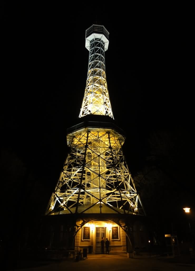 The Petrin Tower At Night
