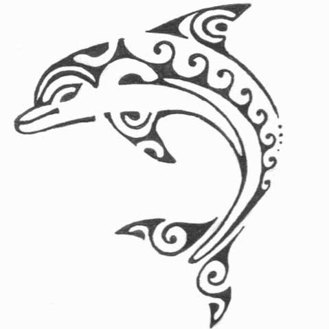 Tribal Maori Dolphin Tattoo Design