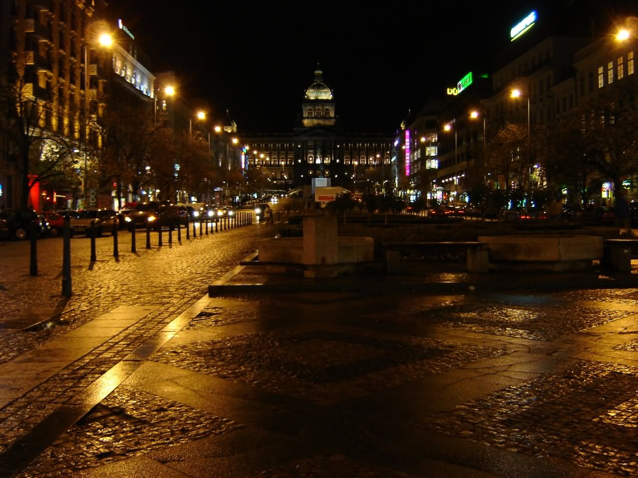 Wenceslas Square Upper Part At Night