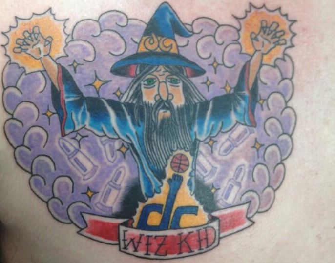Wiz Kid Traditional Wizard Tattoo Idea