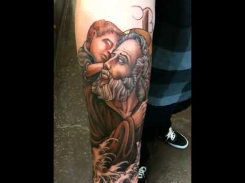 3D Saint Christopher Tattoo Design For Forearm