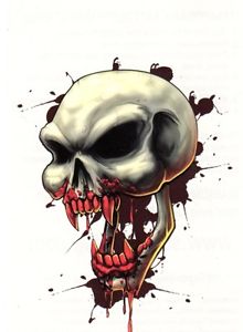 3D Vampire Skull Tattoo Design