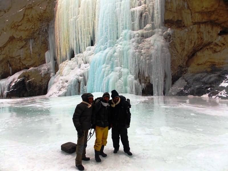 A Frozen Waterfall Zanksar Valley, Chadar Trek