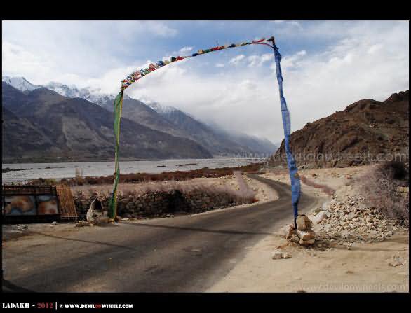 A Gate Of Prayer Flags At Nubra Valley In Leh Ladakh