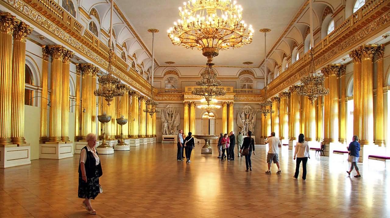 A Golden Room At The Hermitage Museum In St. Petersburg, Russia