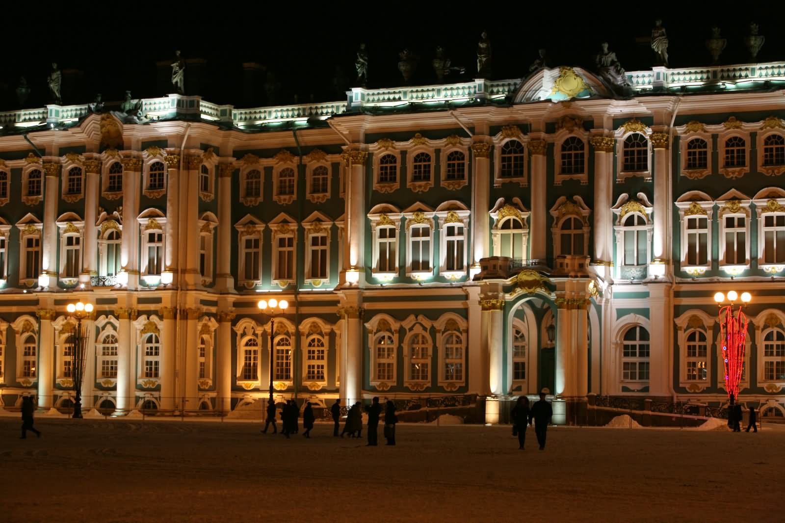 A View Of The Hermitage Museum At Night