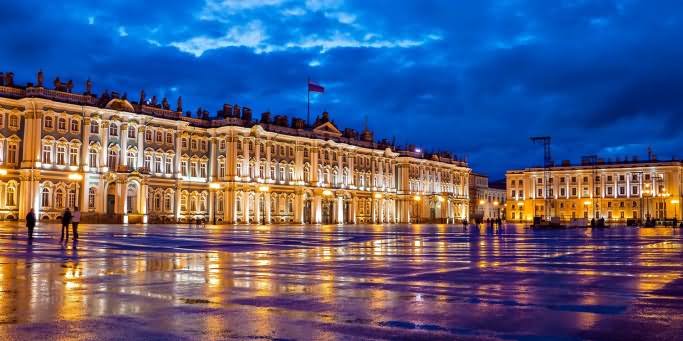 Adorable Night Lights View Of The Hermitage Museum
