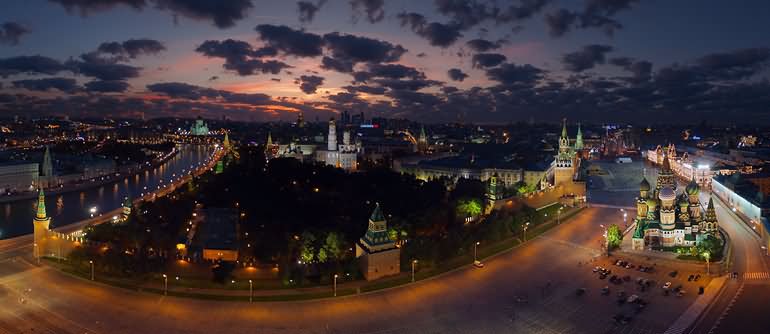 Adorable Night View Of The Kremlin, Moscow