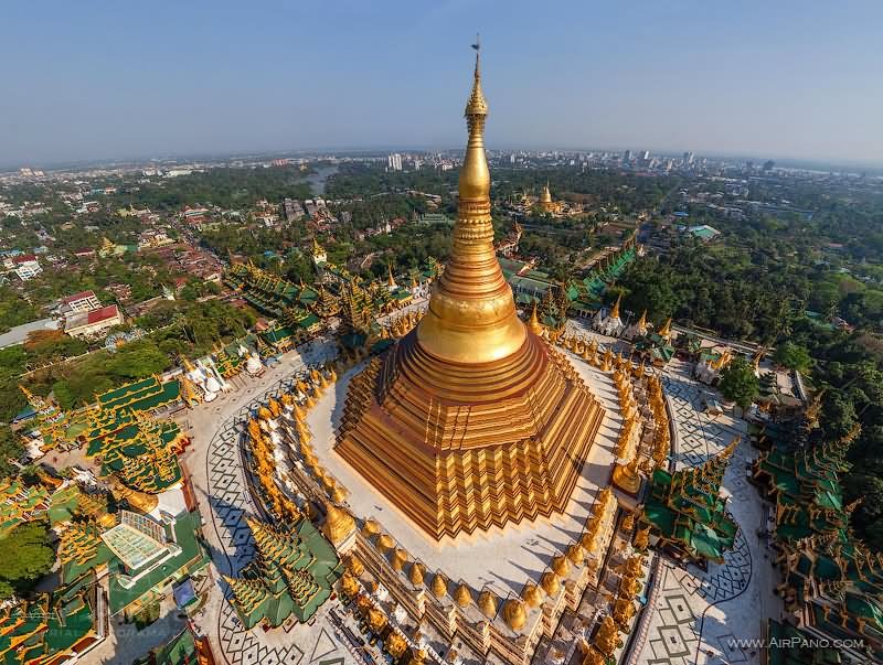 Aerial View Of The Shwedagon Pagoda, Myanmar