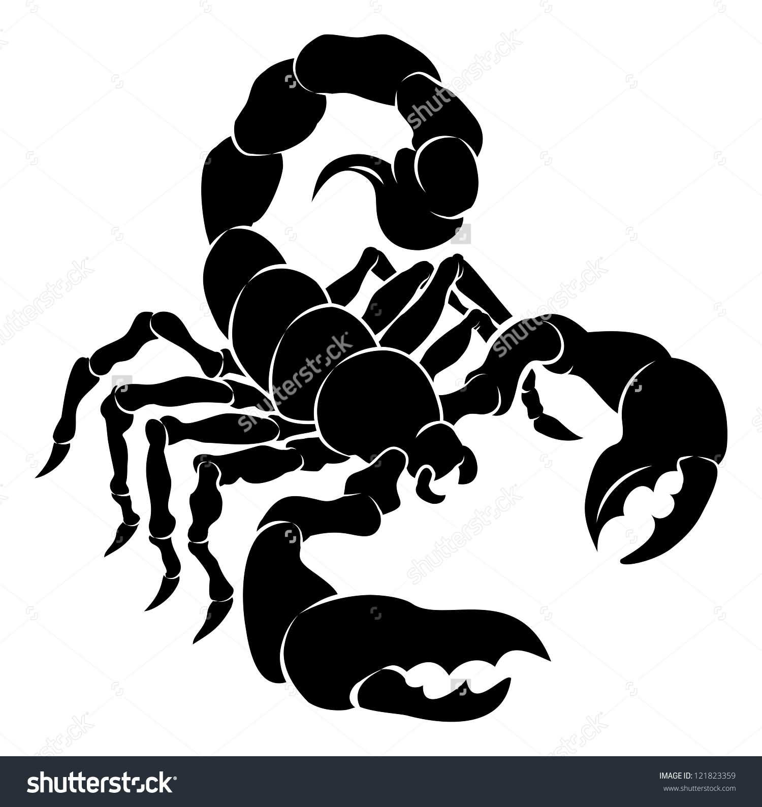 Amazing Black Scorpion Tattoo Stencil