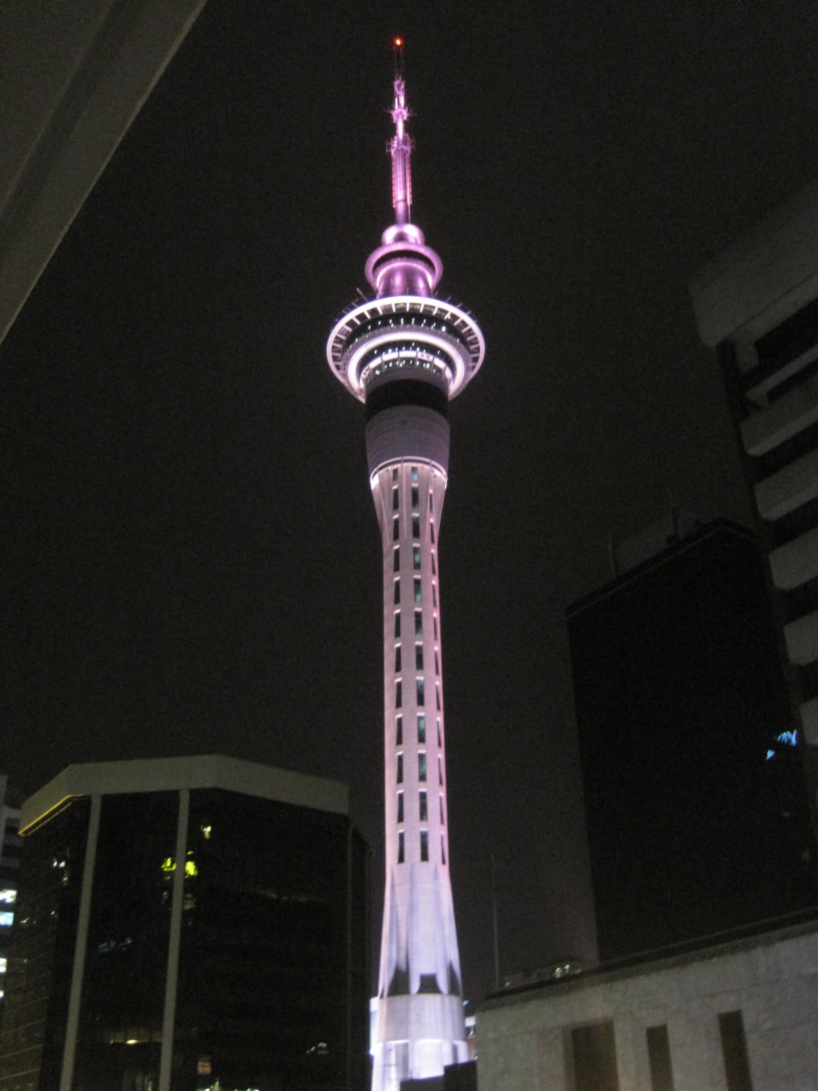 Amazing Night View Image Of The Sky Tower, Auckland